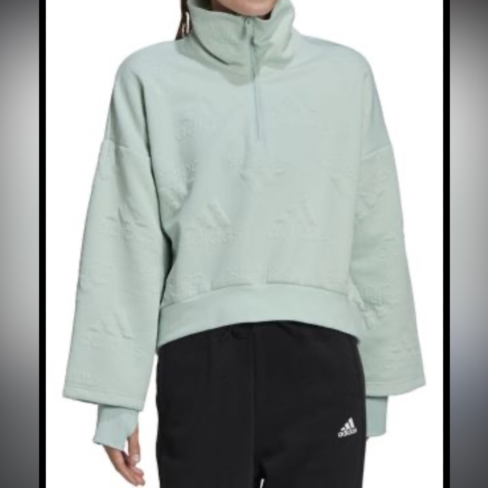 Adidas loose half zip pullover sweatshirt​​​​